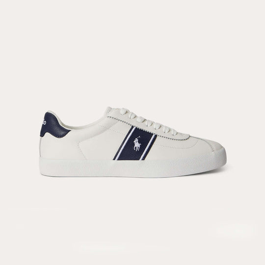 Polo Ralph Lauren Court VLC Mens Court Trainers Deckwash White/Navy