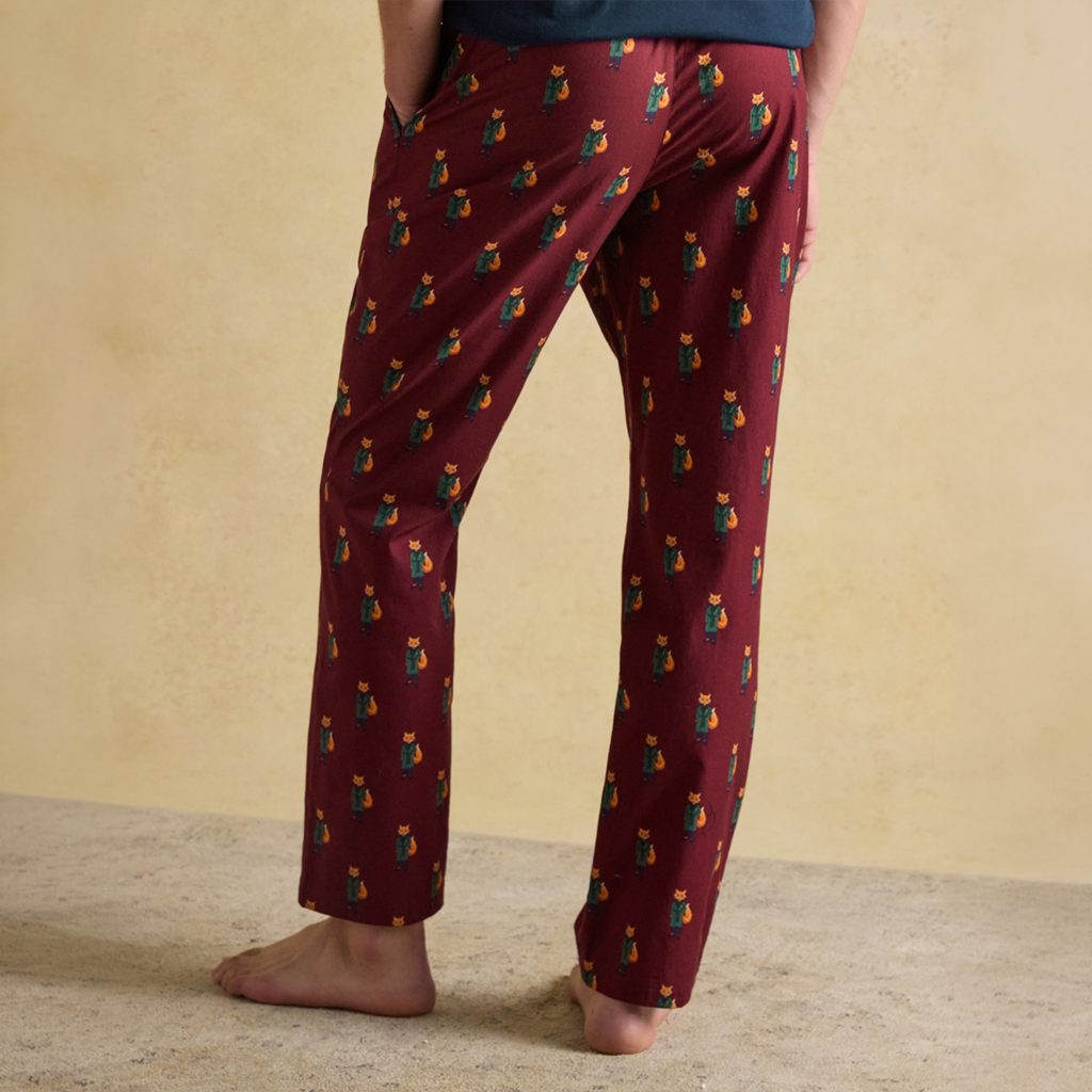 Joules G66094 DOZER LONG Mens Pyjama Set Burgundy/Navy Mens Pyjama Set Burgundy/Navy