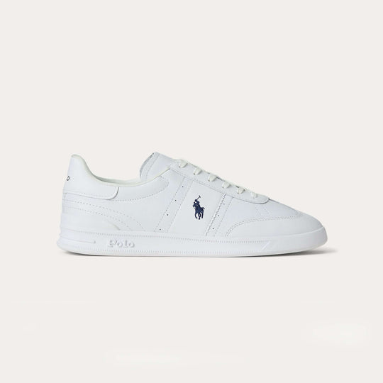 Polo Ralph Lauren Heritage Aera Mens Court Trainers White/Navy