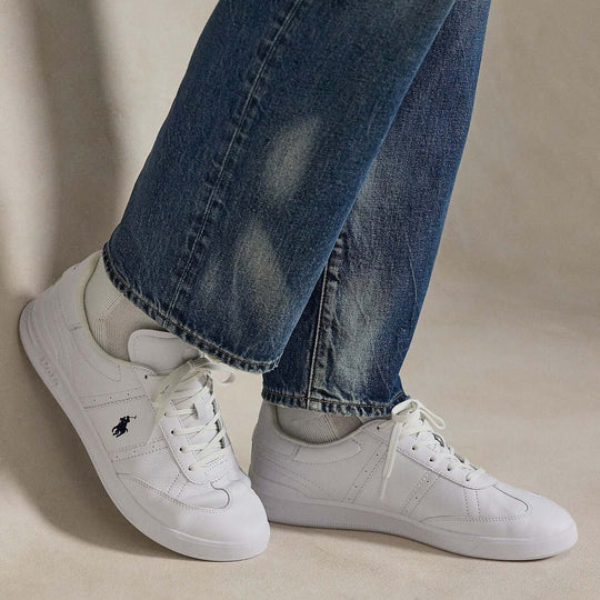 Polo Ralph Lauren Heritage Aera Mens Court Trainers White/Navy