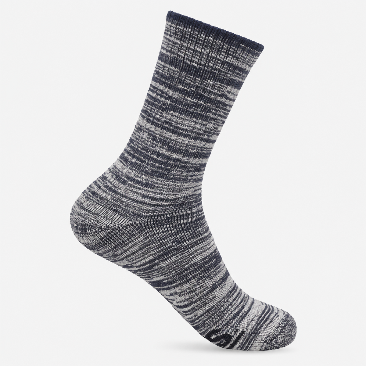 Totes Toasties TERRY SOCK WITH ARCH SUPPORT (TWIN PACK) Mens Crew Socks Grey / Navy Mix