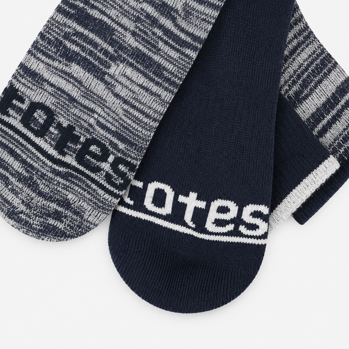 Totes Toasties TERRY SOCK WITH ARCH SUPPORT (TWIN PACK) Mens Crew Socks Grey / Navy Mix