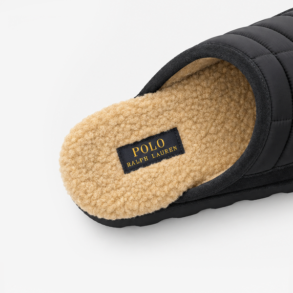 Polo Ralph Lauren READ SCFF II Mens Mules Navy Nylon/Navy Suede with Red