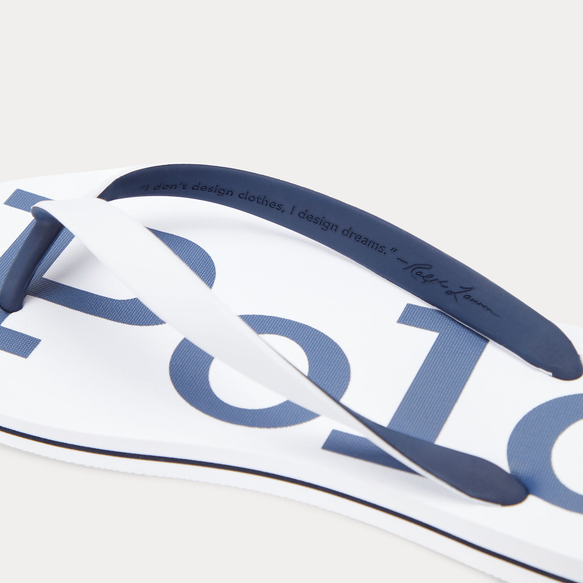 Polo Ralph Lauren BOLT Mens Toe-Post Sandals White/Newport Navy