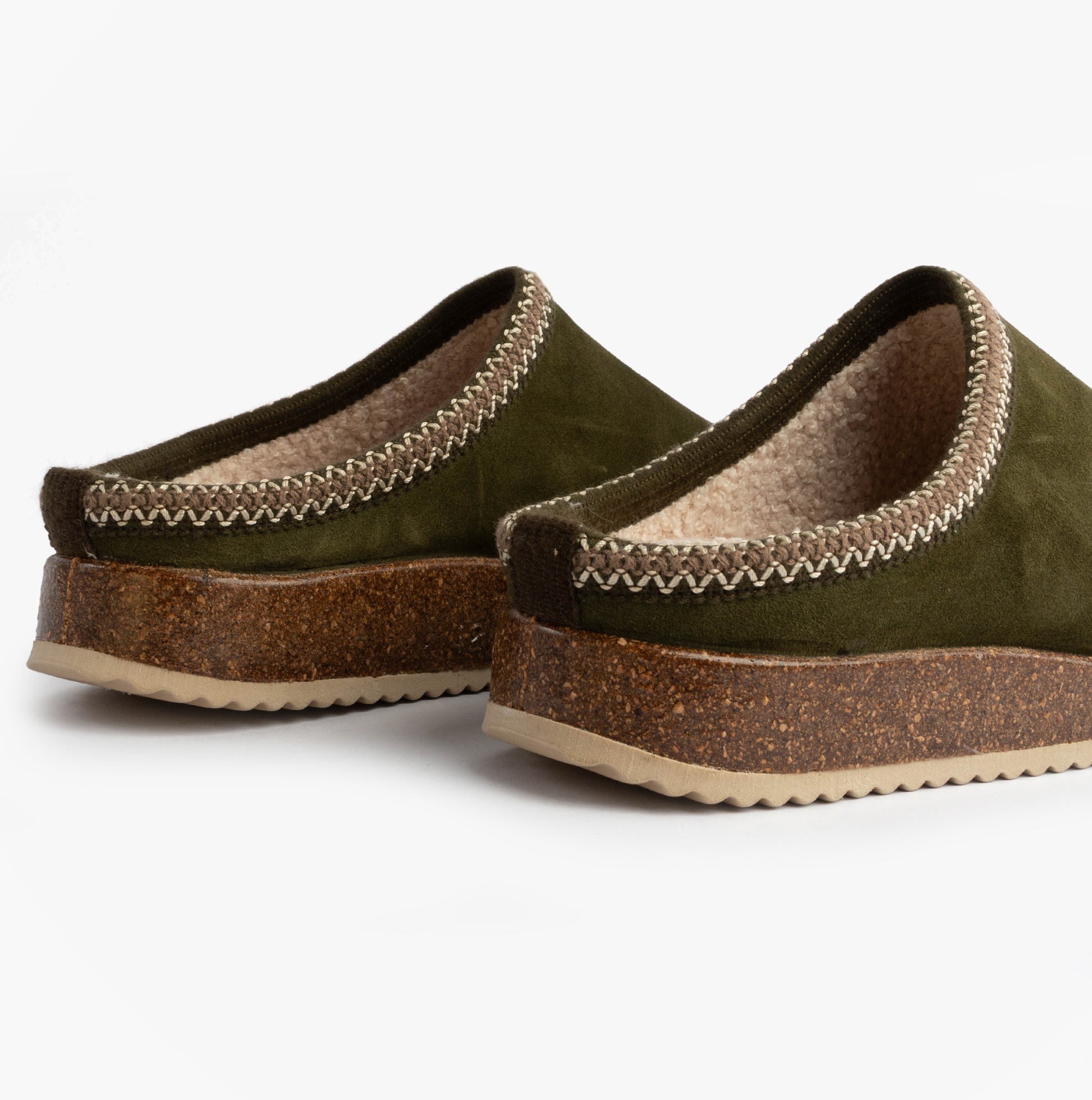 Nordikas 2258 Mens Suede Mule Slippers Khaki