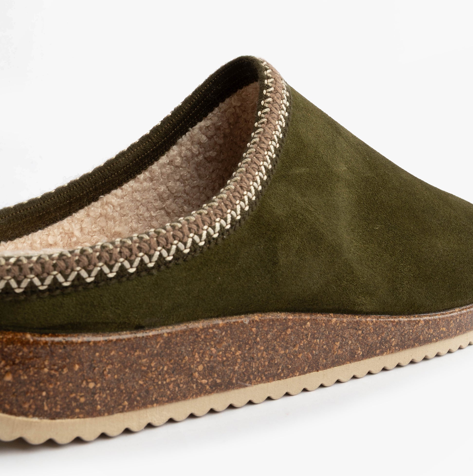 Nordikas 2258 Mens Suede Mule Slippers Khaki