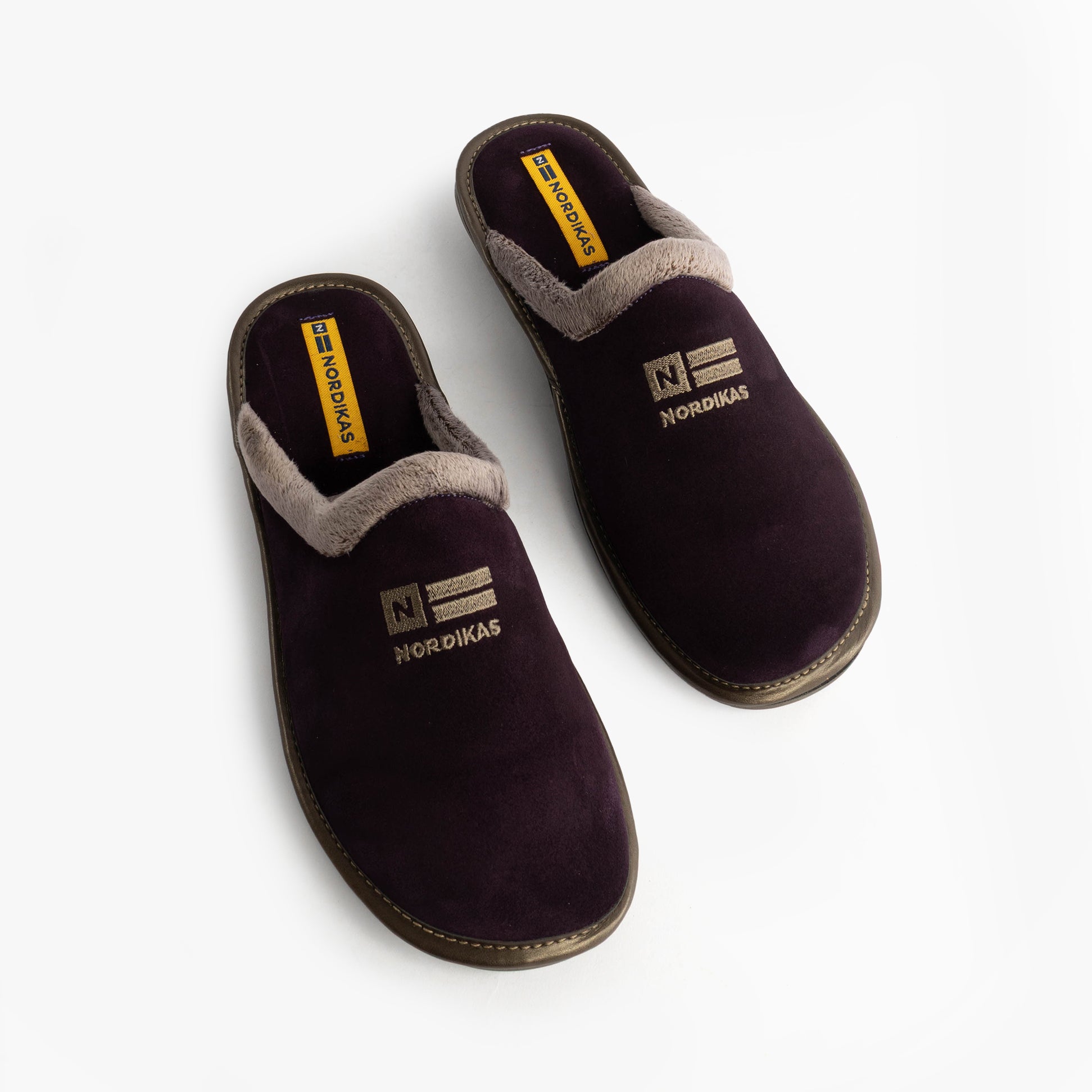 Nordikas 238 Womens Suede Mule Slippers Purple