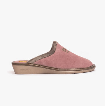 Nordikas 238 (AFELPADO) Womens Suede Mule Slippers Malva