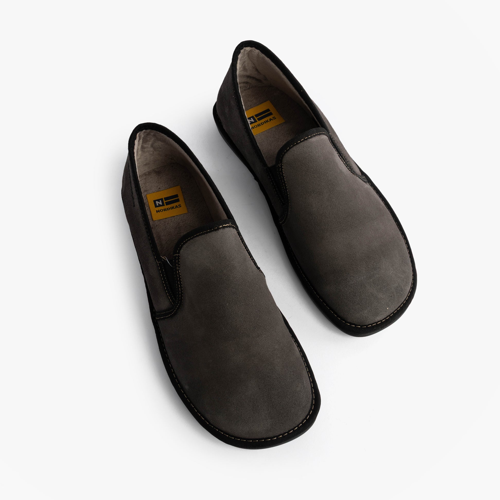 Nordikas 663 Mens Suede Full Slippers Grey