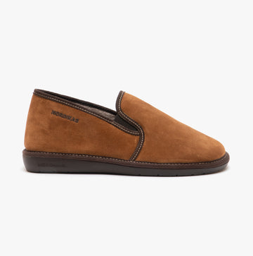 Nordikas 663 (AFELPADO) Mens Suede Full Slippers Brown