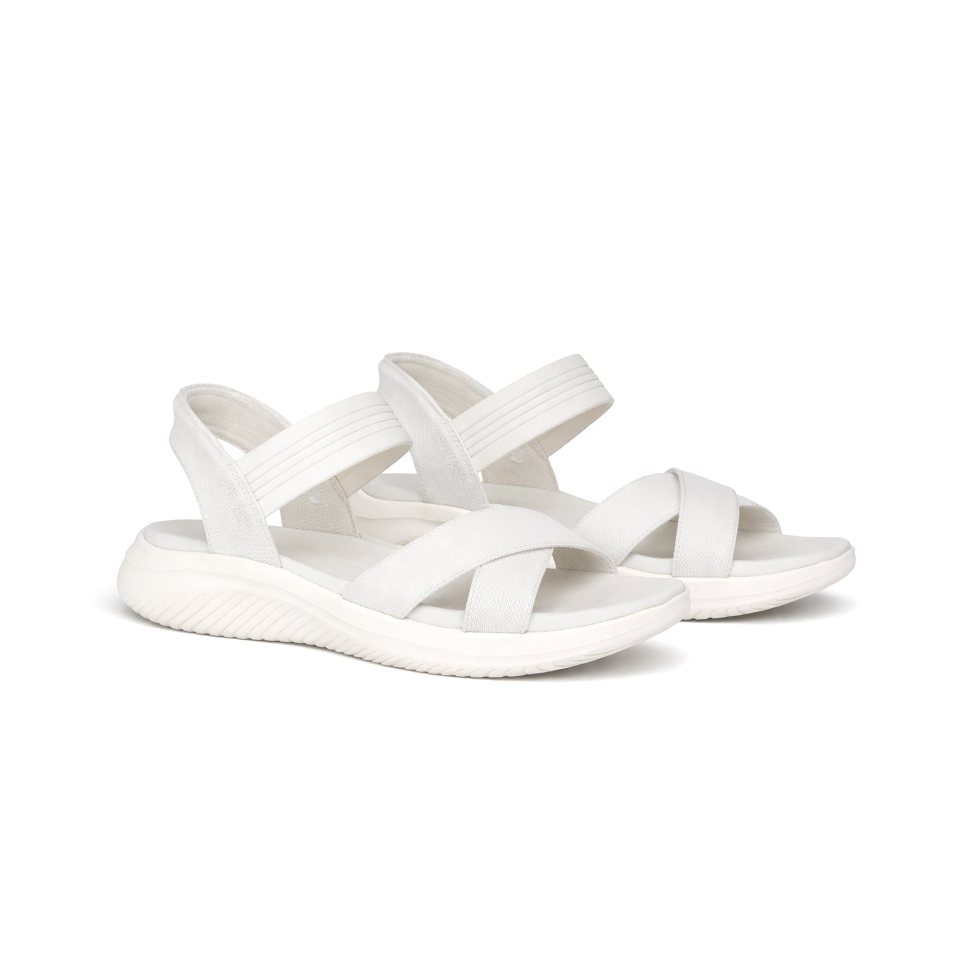 Skechers ULTRA FLEX 3.0 SANDAL - NEVER Womens Ankle Strap Sandals Off White