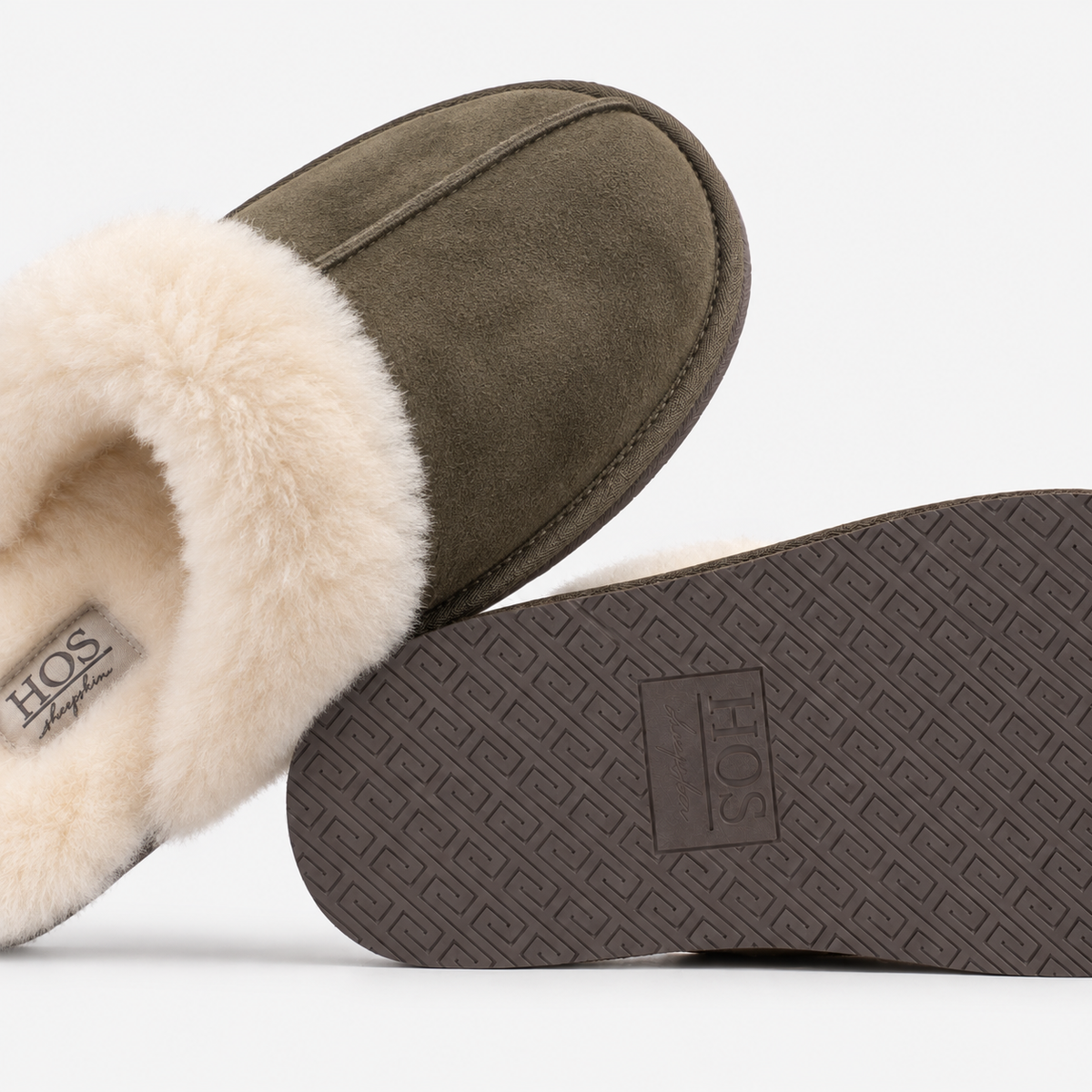 HOS Sheepskin AYLA Womens Mules Olive