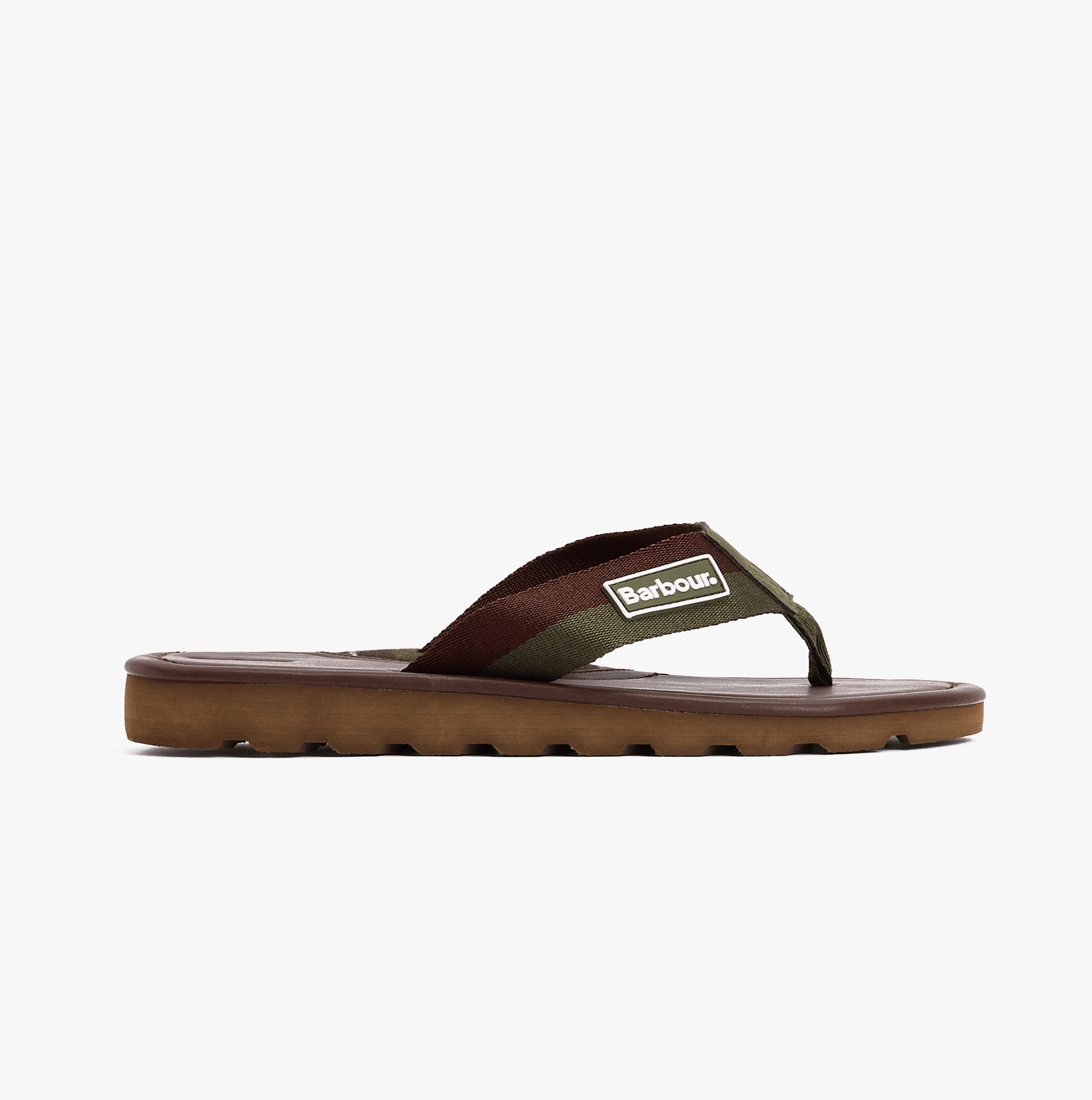 Barbour HARKER Mens Toe-Post Sandals Choc/Olive