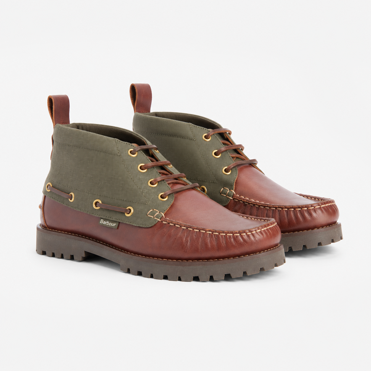Barbour HARLE MID Mens Chukka Boots Mahogany/Olive