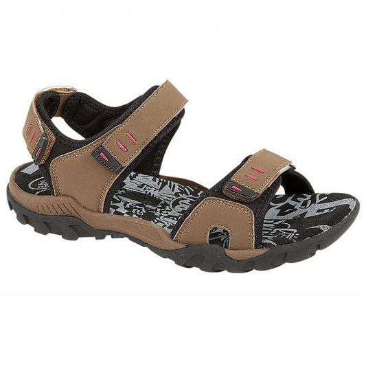 PDQ TRIPLE RIPTAPE Womens Sports Sandals Taupe