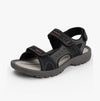 PDQ Black PU 3 Touch Fastening Adjustable Sports Sandal