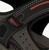 PDQ Black PU 3 Touch Fastening Adjustable Sports Sandal