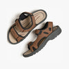 PDQ BROWN PU 3 Touch Fastening Adjustable Sports Sandal