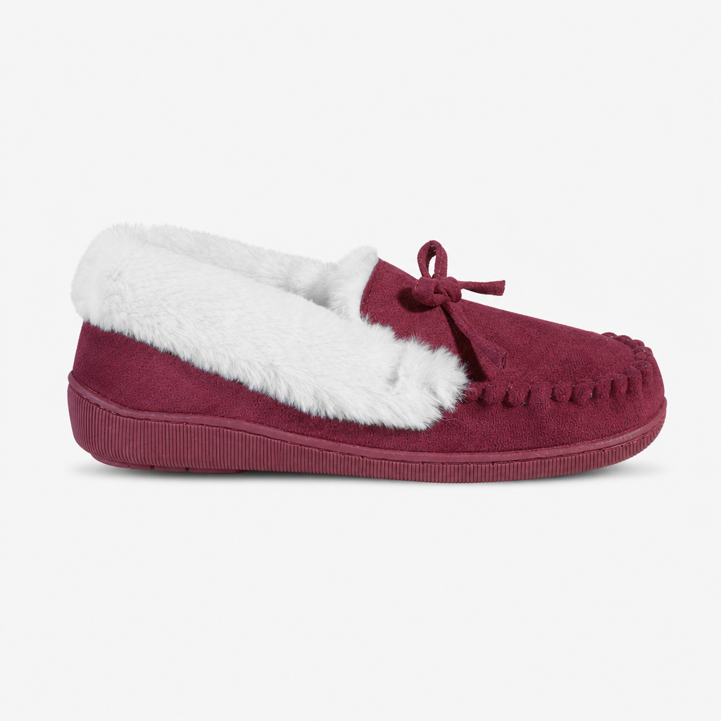 Jo & Joe KINLOCH Womens Moccasin Slippers Plum