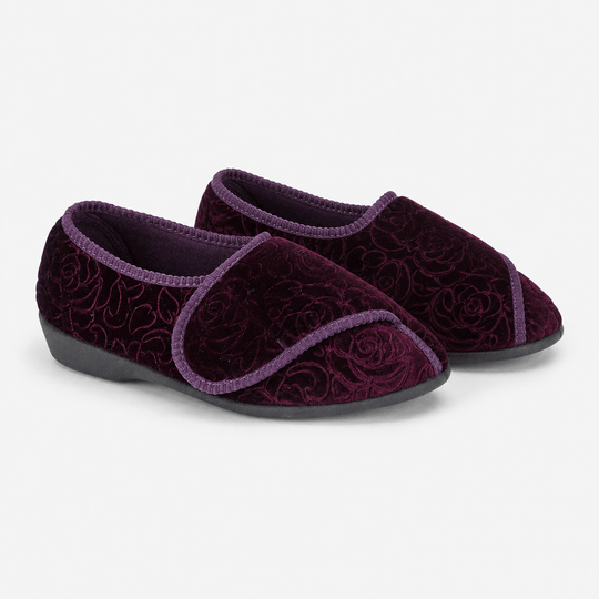 Jo & Joe DOREEN Womens Touch Fasten Slippers Purple