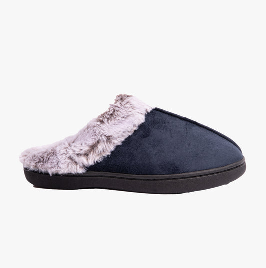 Padders FLORRIE Womens (EE Fit) Mule Slippers Navy Combi
