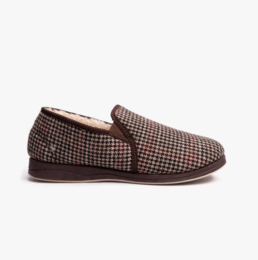 Padders ALBERT 2 Mens (G Fit) Slippers Brown Hounds Tooth