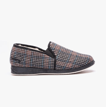 Padders ALBERT 2 Mens (G Fit) Slippers Blue Hounds Tooth