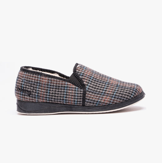 Padders ALBERT 2 Mens (G Fit) Slippers Blue Hounds Tooth