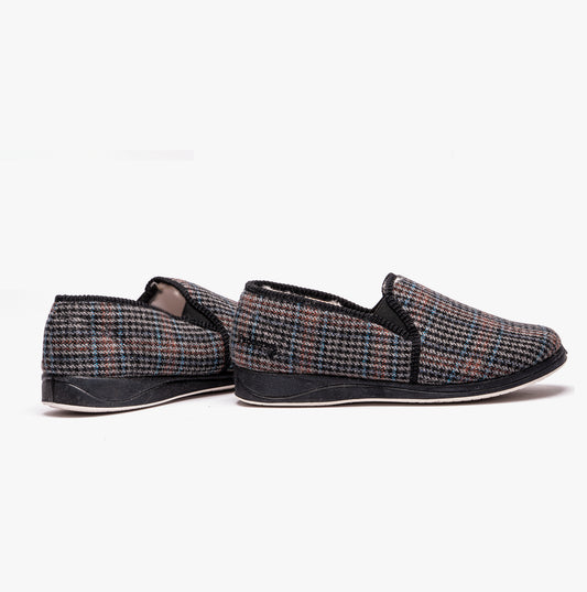 Padders ALBERT 2 Mens (G Fit) Slippers Blue Hounds Tooth