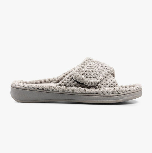 Padders FLO Womens (EE Fit) Slippers Grey Popcorn