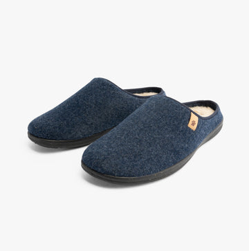Padders FELIX Mens Slippers Blue Felt