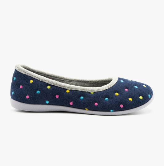 Padders BALLERINA Womens Full Slippers Navy Combi