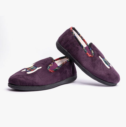 Padders DANDIE Womens (EE/EEE Fit) Full Slippers Purple