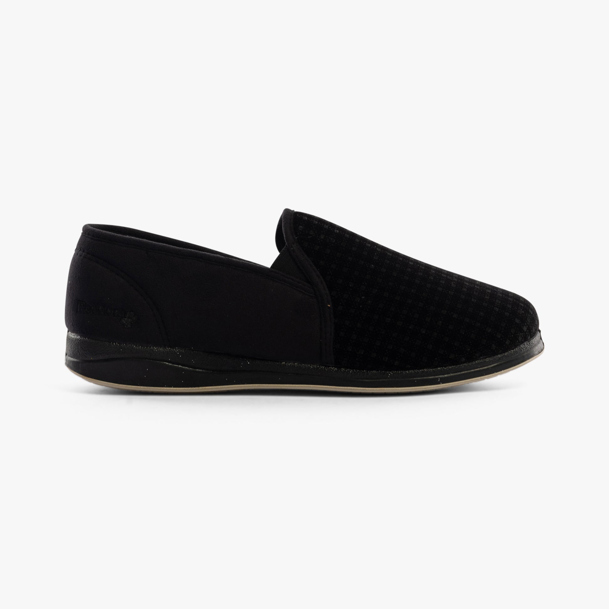 Padders ALBERT Mens Moccasin Slippers Black Check