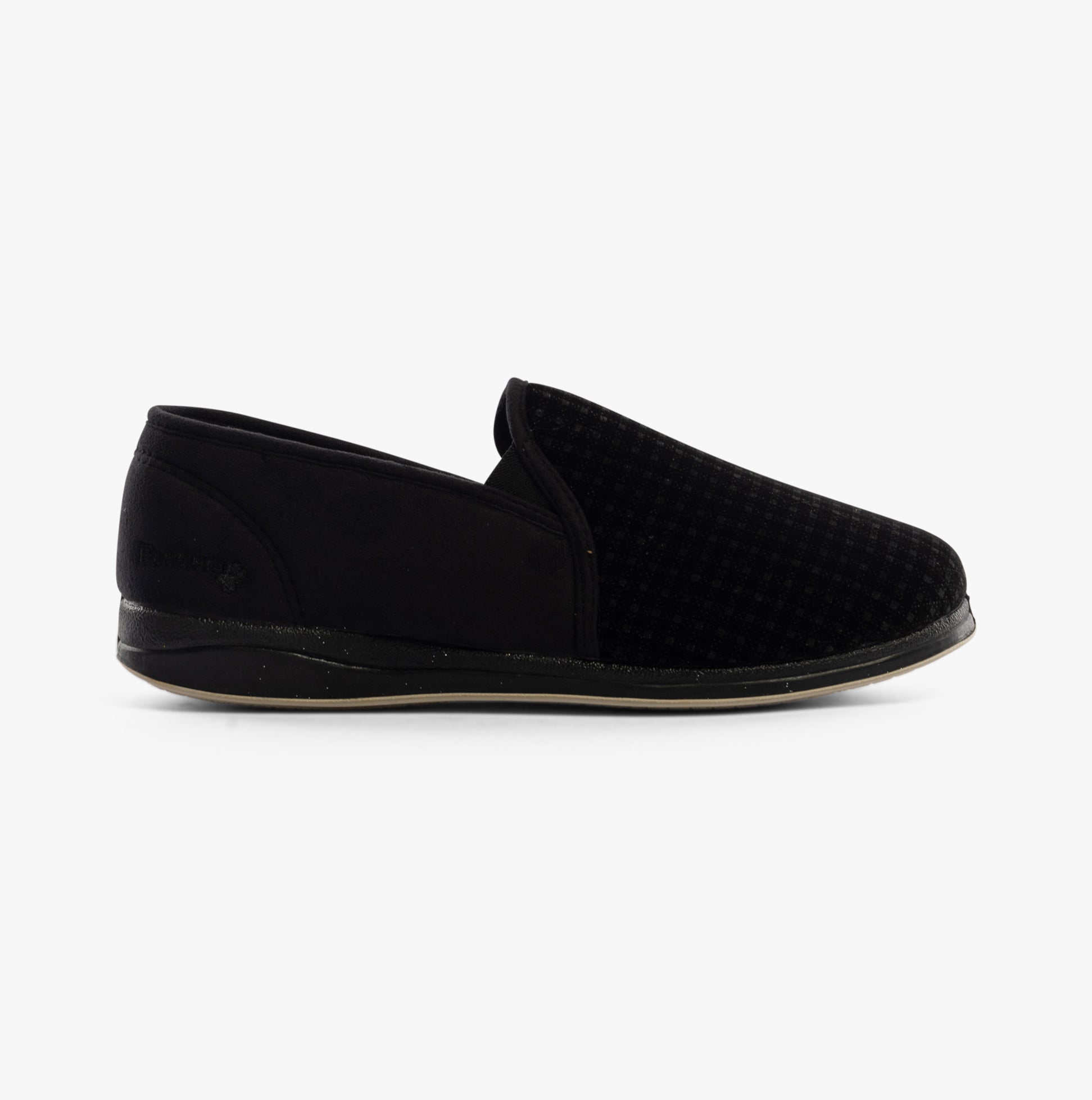 Padders ALBERT Mens Moccasin Slippers Black Check
