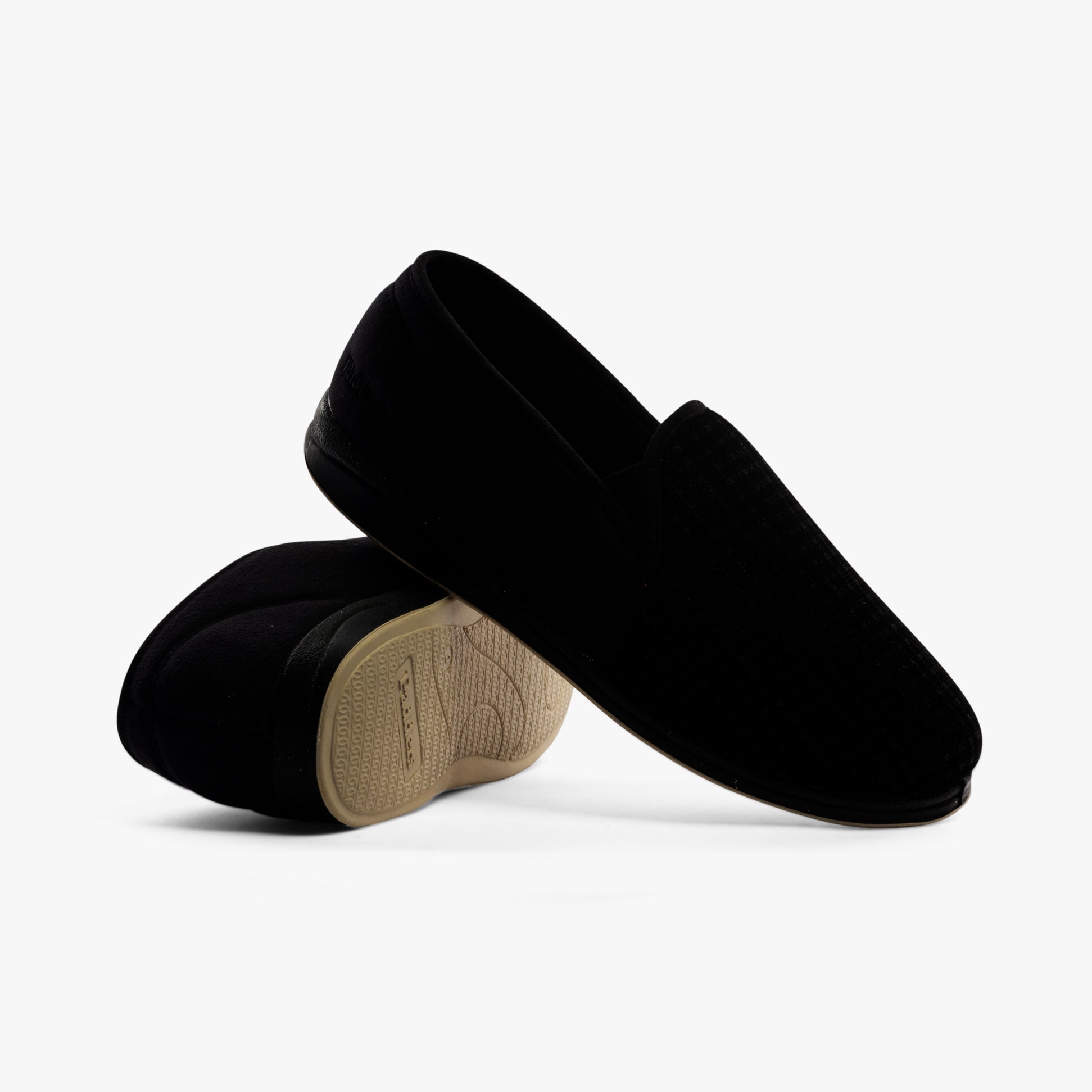 Padders ALBERT Mens Moccasin Slippers Black Check