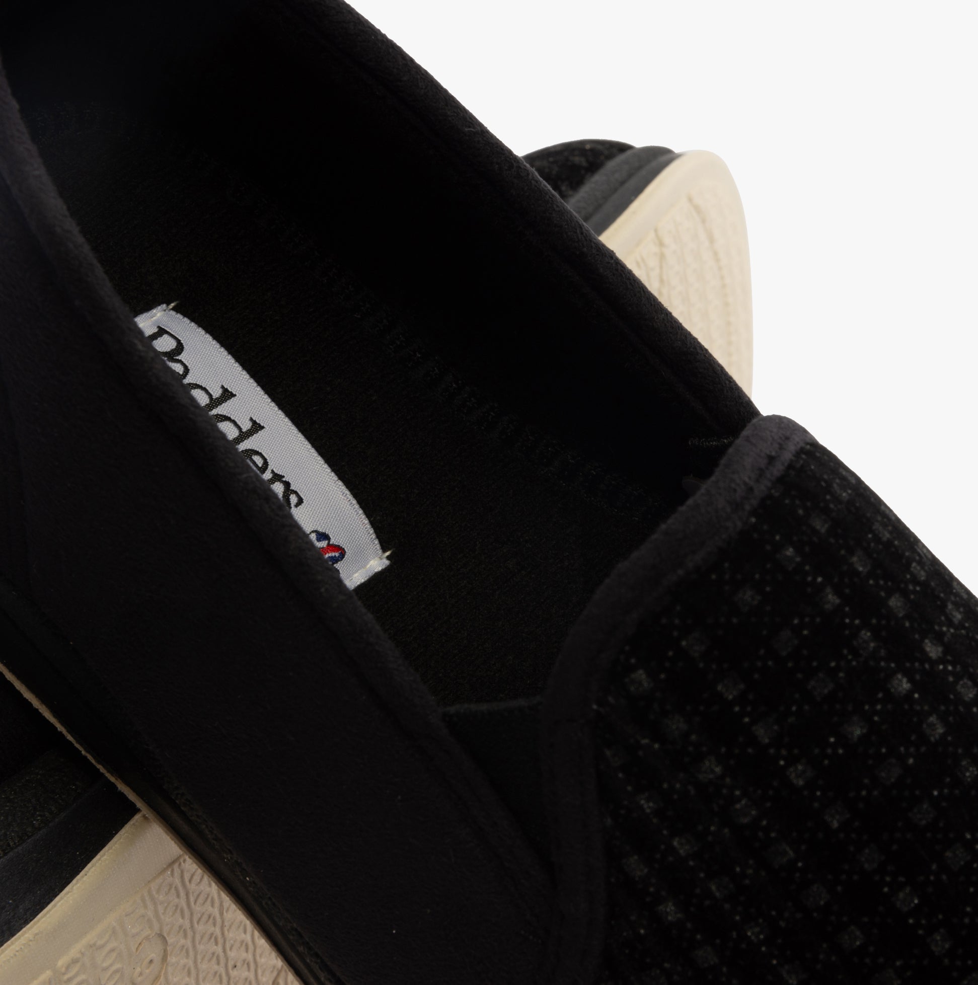 Padders ALBERT Mens Moccasin Slippers Black Check