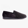 Padders ALBERT Mens Full Slippers Checked Black