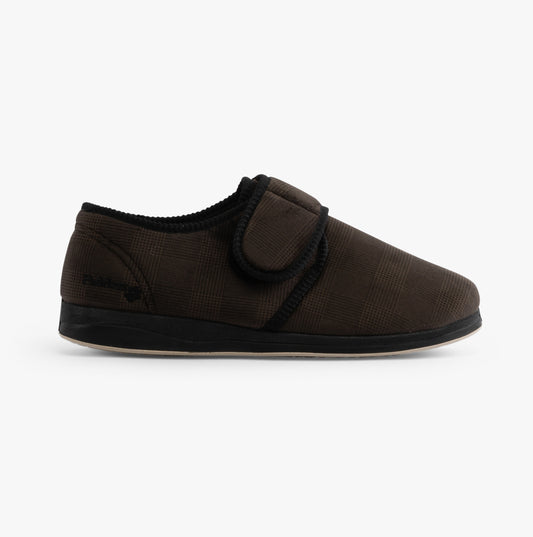 Padders CHARLES Mens Slippers Brown Checked