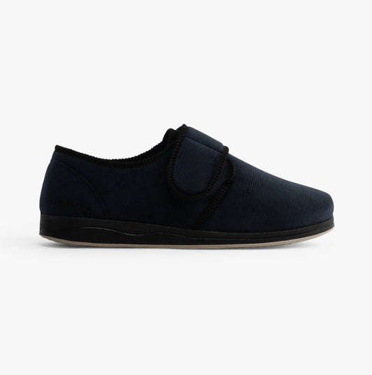 Padders CHARLES Mens Slippers Navy Checked