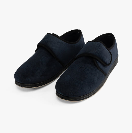 Padders CHARLES Mens Slippers Navy Checked