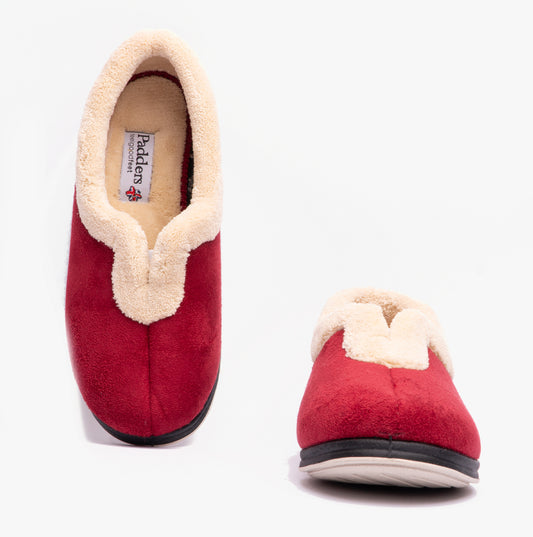 Padders CARMEN Womens (EE Fit) Full Slippers Red
