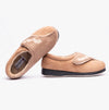 Padders HUG Womens (EE Fit) Touch Fasten Slippers Brown