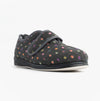 Padders CAMILLA Womens Touch Fasten Polka Dot Slippers Grey/Multi