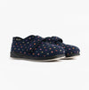 Padders CAMILLA Womens Touch Fasten Polka Dot Slippers Navy/Multi