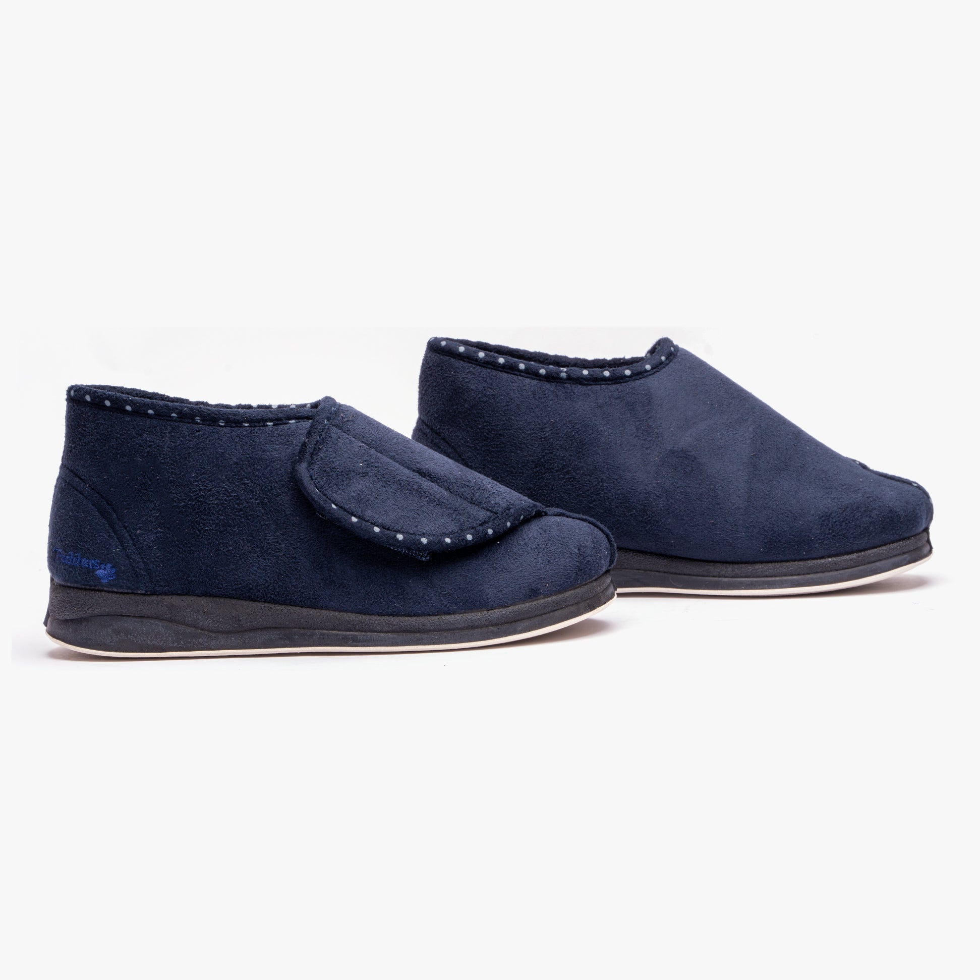 Padders CHERISH Womens (EE Fit) Touch Fasten Boot Slippers Navy