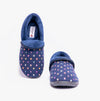 Padders MELLOW Womens Full Slippers Navy Woven Spot