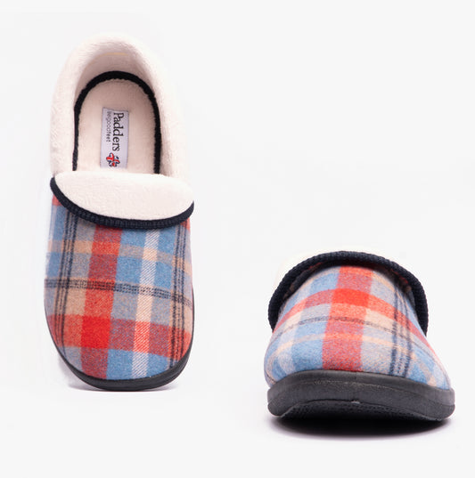 Padders MELLOW Womens (EE Fit) Full Slippers Blue Combi