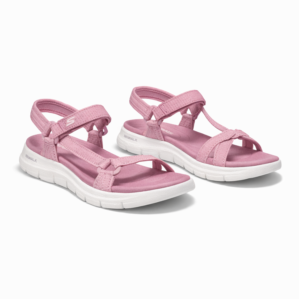 Skechers GO WALK FLEX SANDAL - SUBLIME Womens Ankle Strap Sandals Mauve/Pink