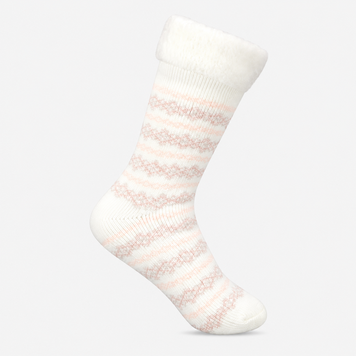 Totes Toasties PREMIUM BRUSHED THERMAL BED SOCK (TWIN PACK) Womens Bed Socks Cream / Pink
